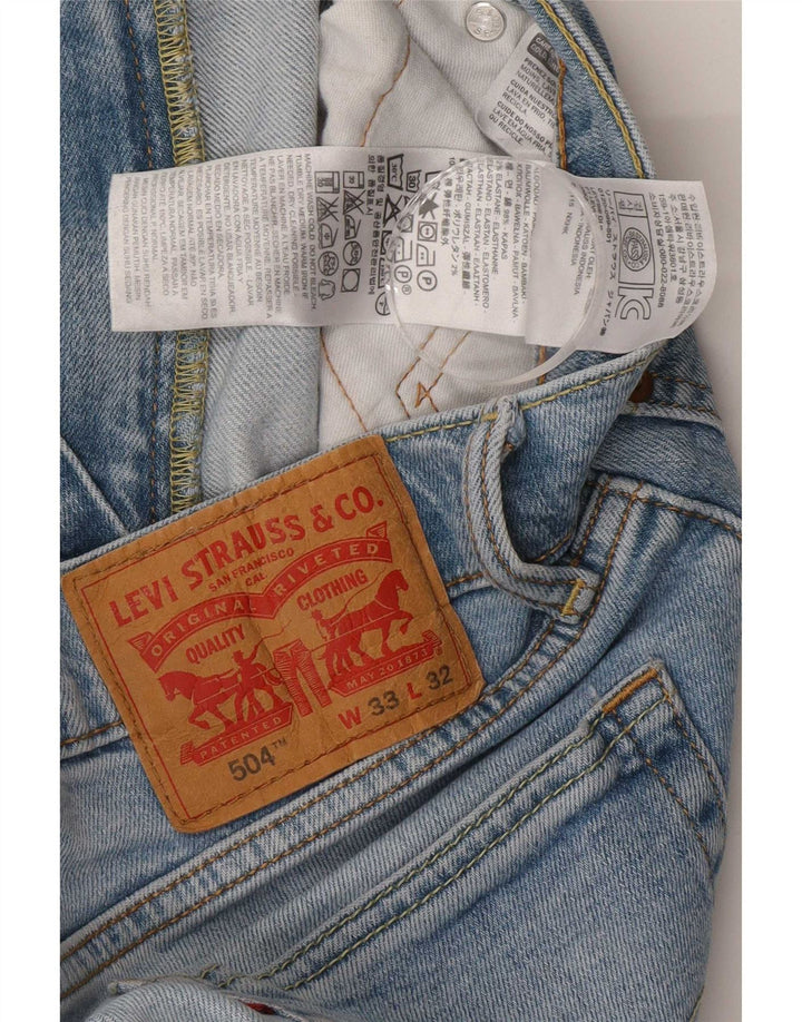 Levi's Mens 504 Straight Jeans W33 L32 Blue Cotton