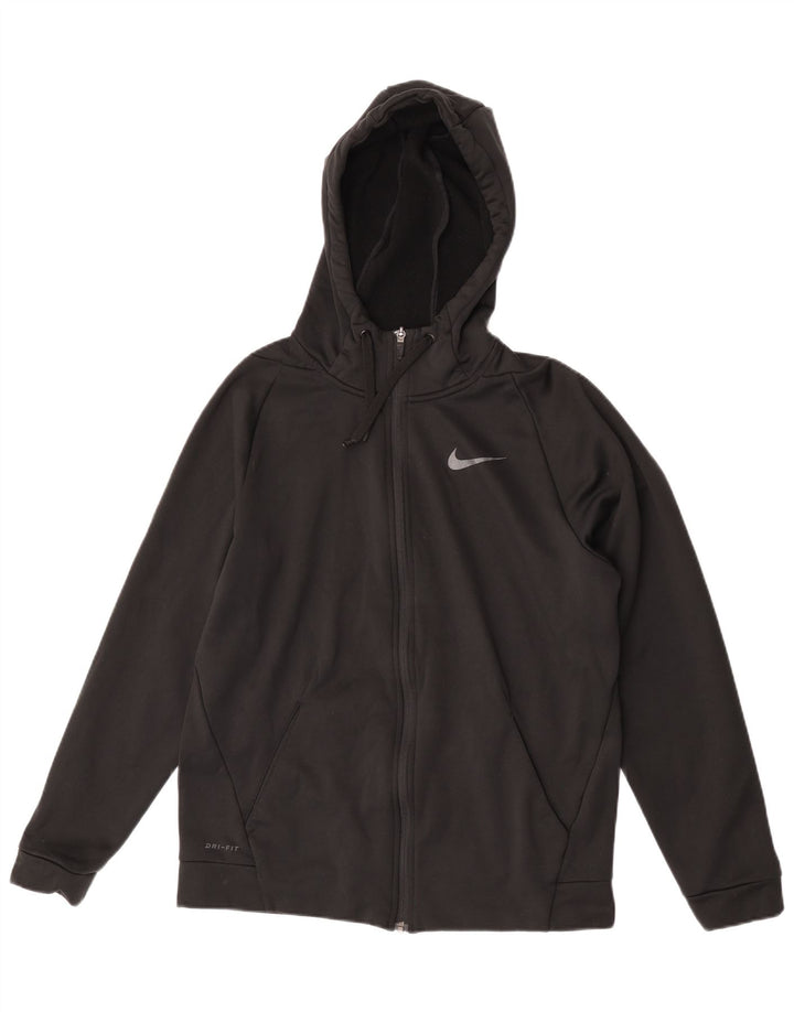 Nike Mens Dri Fit Zip Hoodie Sweater Medium Black Polyester
