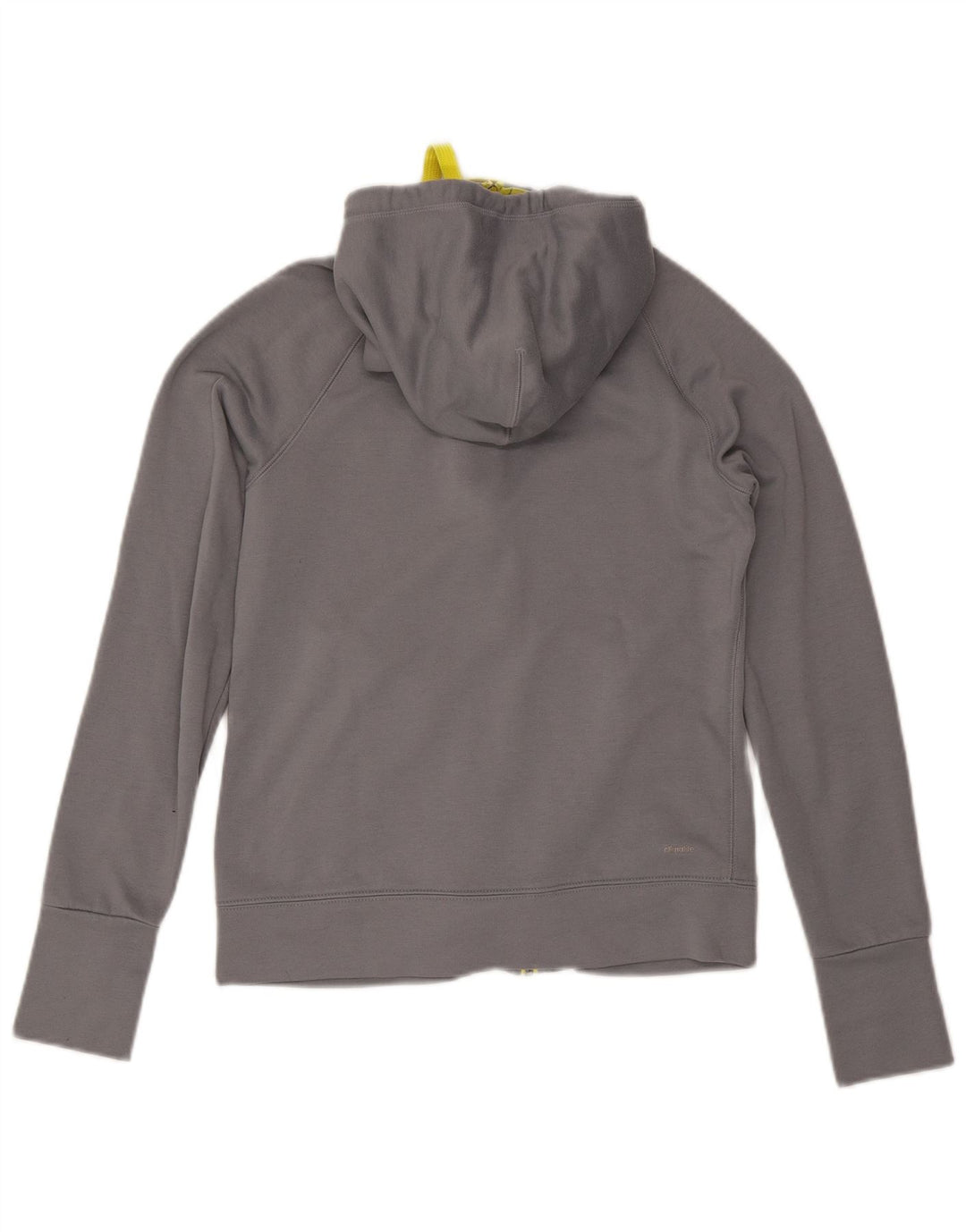 ADIDAS Womens Climalite Zip Hoodie Sweater UK 8/10 Small Grey Polyester