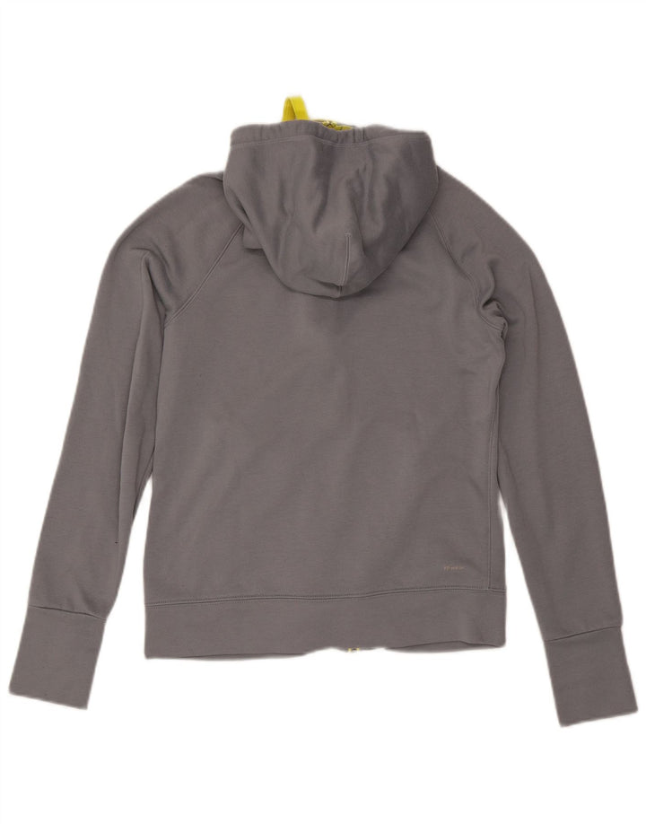 ADIDAS Womens Climalite Zip Hoodie Sweater UK 8/10 Small Grey Polyester