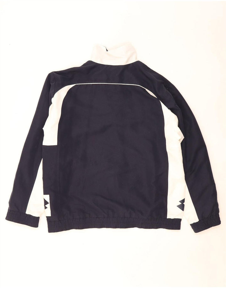 Lotto Mens Tracksuit Top Jacket Small Navy Blue Colourblock Polyester