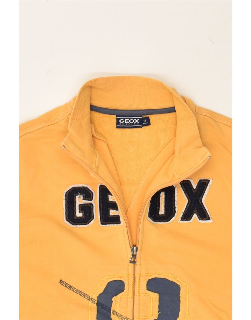 GEOX Boys Graphic Tracksuit Top Jacket 11-12 Years Yellow Cotton | Vintage Geox | Thrift | Second-Hand Geox | Used Clothing | Messina Hembry 