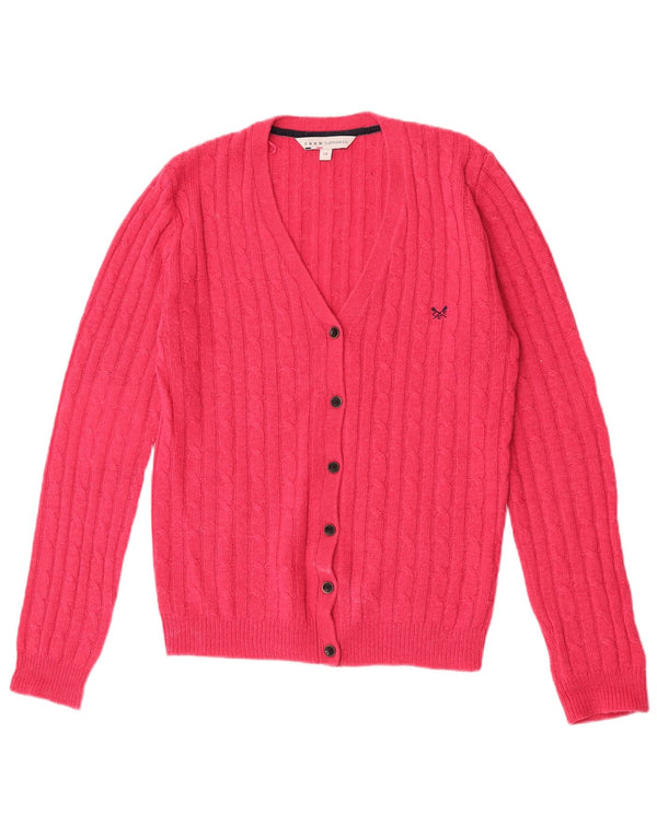 Crew Clothing Womens Cardigan Sweater UK 14 Large Pink Acrylic