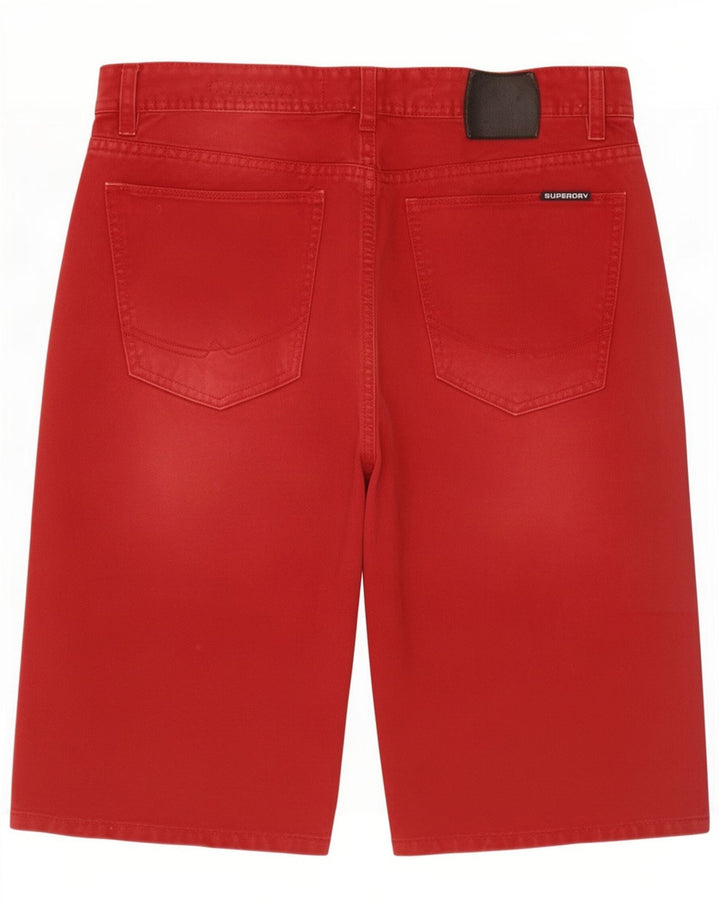 Superdry Mens Denim Shorts Small W29 Red Cotton