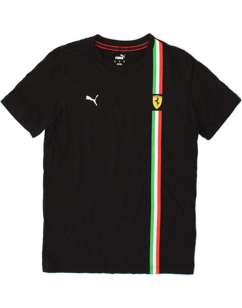 PUMA Mens Graphic T-Shirt Top Small Black Striped Cotton Vintage Puma and Second-Hand Puma from Messina Hembry 