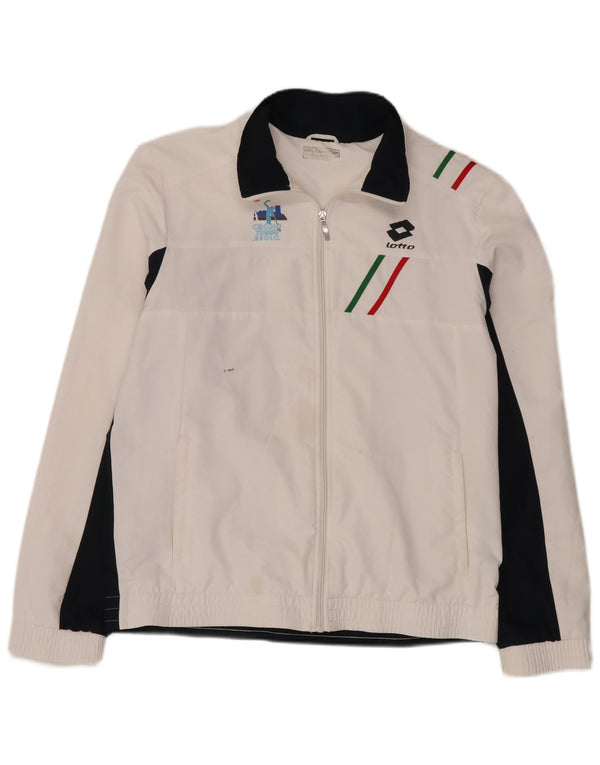 Lotto Mens Graphic Tracksuit Top Jacket XL White Colourblock