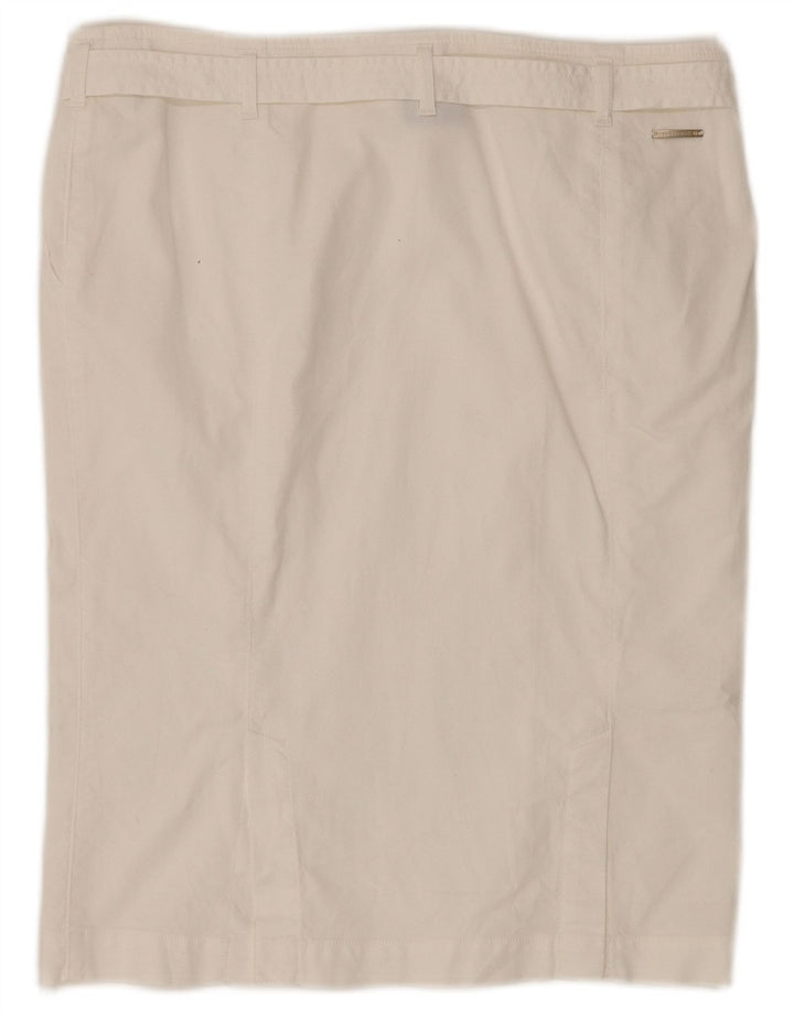 TRUSSARDI Womens Straight Skirt IT 46 Large W34  White