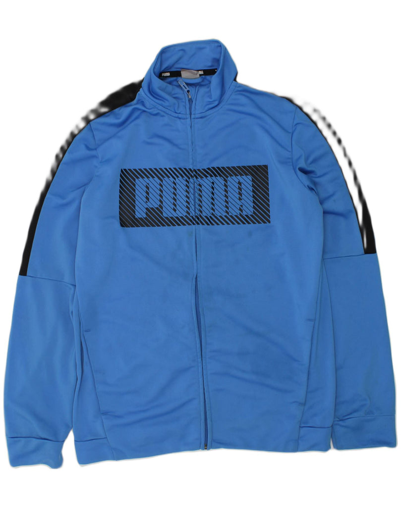 PUMA Boys Graphic Tracksuit Top Jacket 13-14 Years Blue | Vintage Puma | Thrift | Second-Hand Puma | Used Clothing | Messina Hembry 