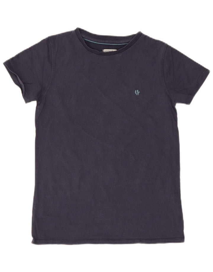 FAT FACE Boys T-Shirt Top 11-12 Years Navy Blue Cotton