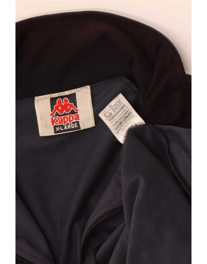 Kappa Mens Graphic Tracksuit Top Jacket XL Grey Colourblock Polyester