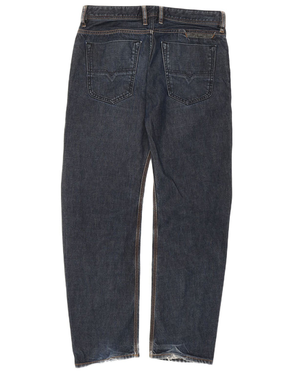 Diesel Mens Bravefort Comfort Fit Carrot Straight Jeans W32 L32 Navy Blue