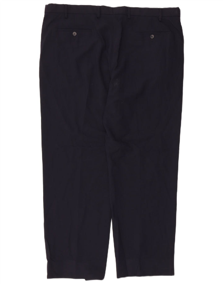 Marks & Spencer Mens Regular Chino Trousers W42 L30  Navy Blue Polyester