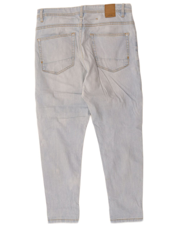 Zara Womens Distressed Slim Cropped Jeans EU 40 Medium W30 L25 Blue Cotton