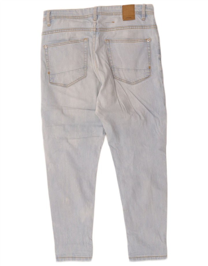 Zara Womens Distressed Slim Cropped Jeans EU 40 Medium W30 L25 Blue Cotton