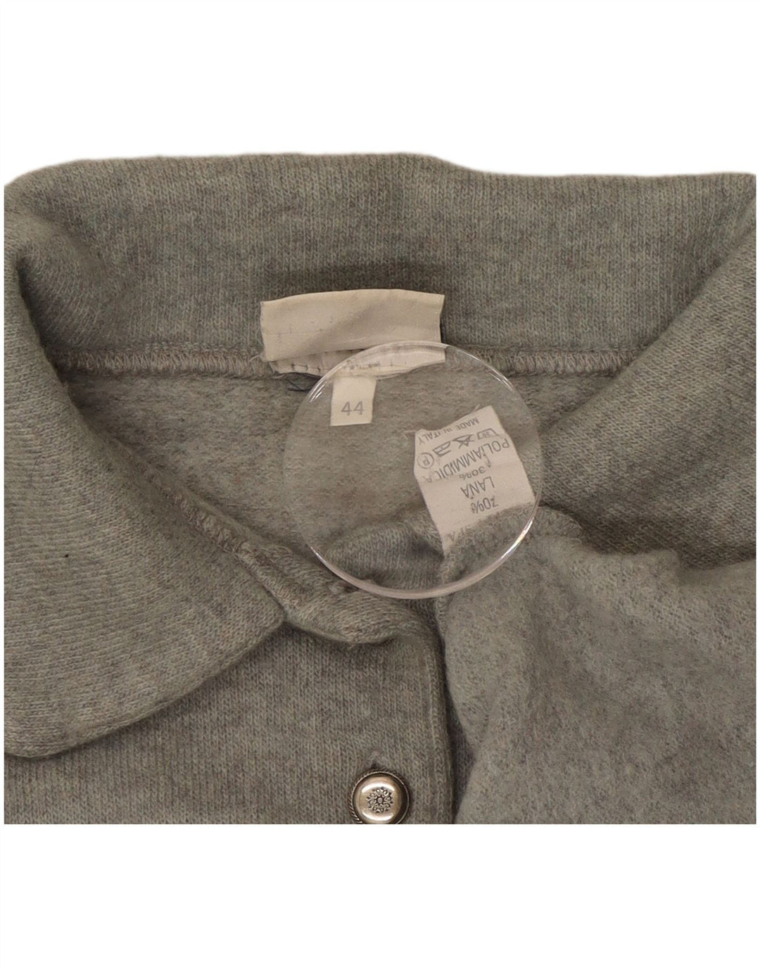 TRUSSARDI Womens Oversized Polo Neck Jumper Sweater IT 44 Medium Grey Wool