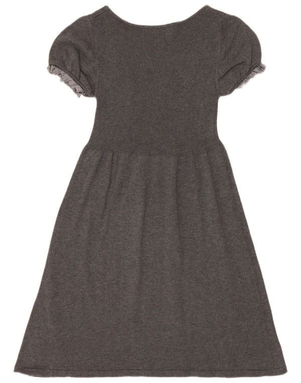 Zara Womens A-Line Dress UK 8 Small Grey Cotton