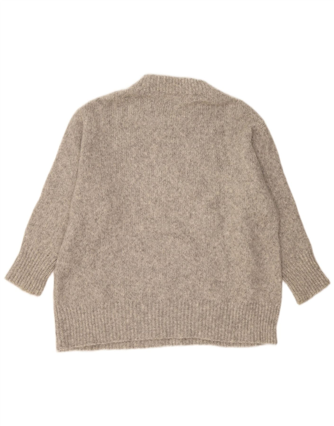 Zara Womens Oversized Crew Neck Jumper Sweater UK 10 Small Grey Flecked