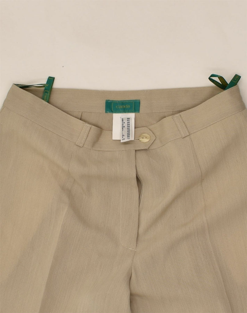 CANDA Womens Straight Suit Trousers UK 12 Medium W28 L30 Beige | Vintage Canda | Thrift | Second-Hand Canda | Used Clothing | Messina Hembry 