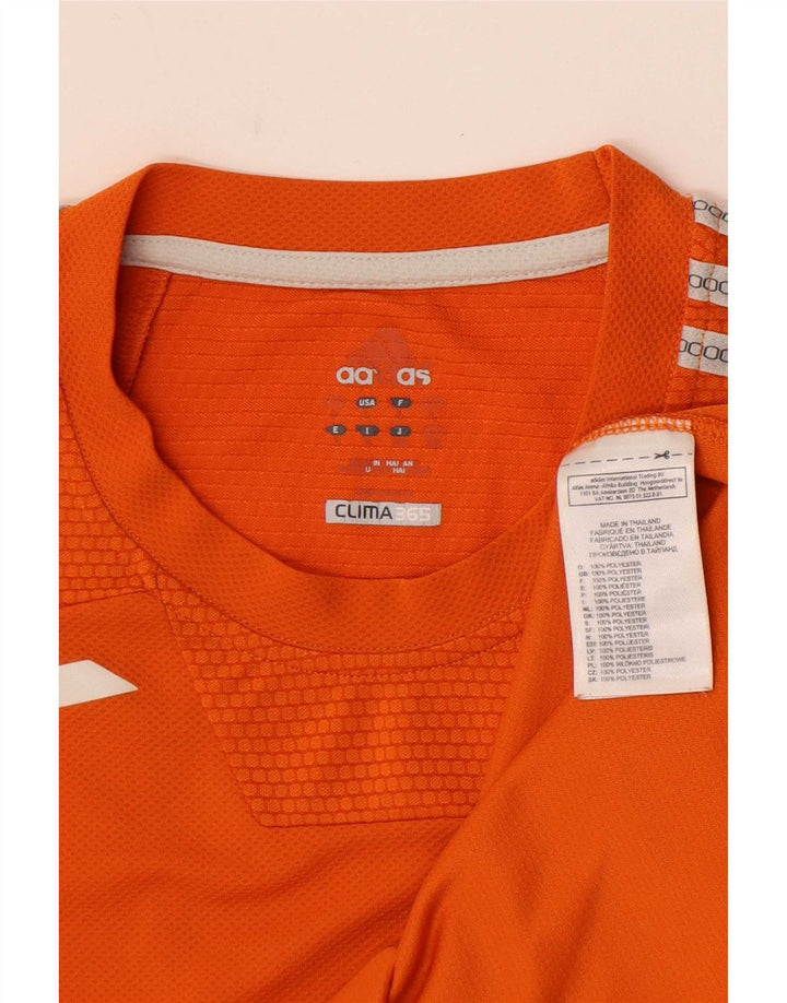 Adidas Mens Clima 365 T-Shirt Top Large Orange Colourblock Polyester