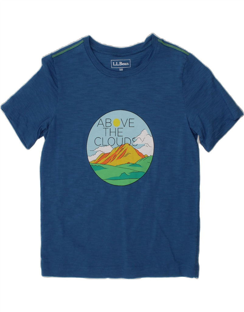 L.L.BEAN Boys Graphic T-Shirt Top 7-8 Years Small Blue Cotton Vintage L.L.Bean and Second-Hand L.L.Bean from Messina Hembry 