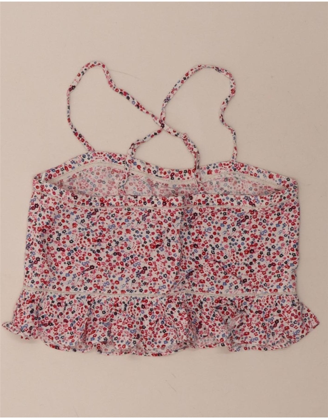 JACK WILLS Womens Cami Top UK 8 Small  Red Floral Viscose Vintage Jack Wills and Second-Hand Jack Wills from Messina Hembry 