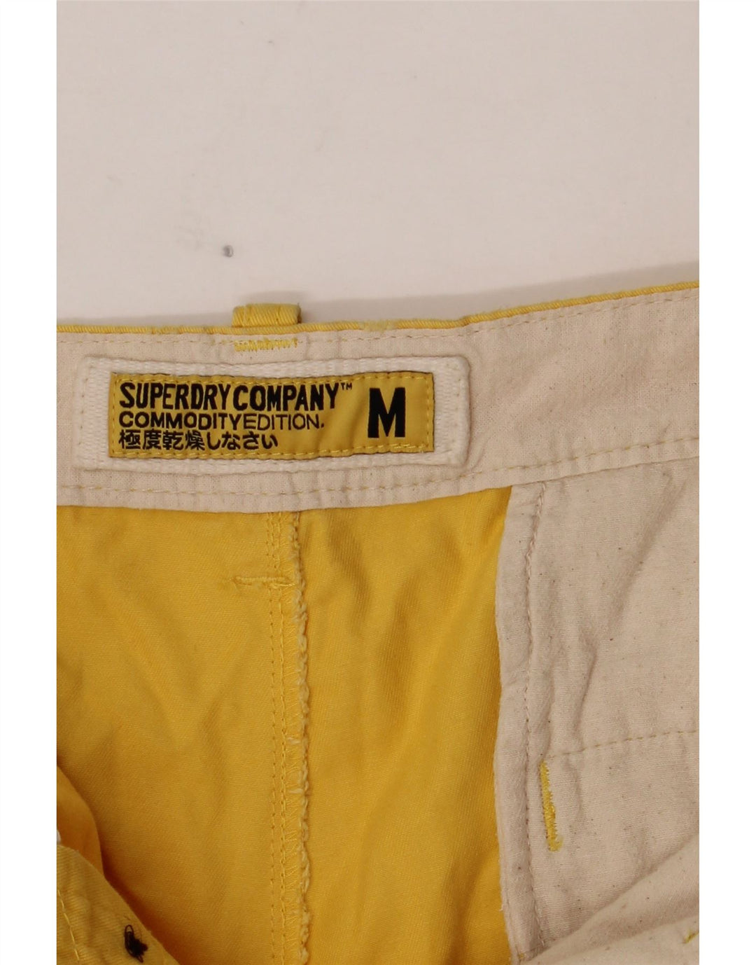 SUPERDRY Mens Chino Shorts Medium W32 Yellow Cotton