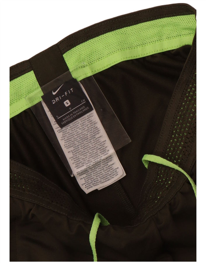Nike Mens Dri Fit Tracksuit Trousers Small Khaki Geometric Polyester