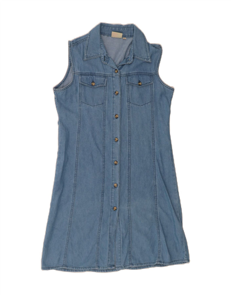 GINA BENOTTI Womens Sleeveless Denim Dress UK 12 Medium Blue Cotton Vintage Gina Benotti and Second-Hand Gina Benotti from Messina Hembry 