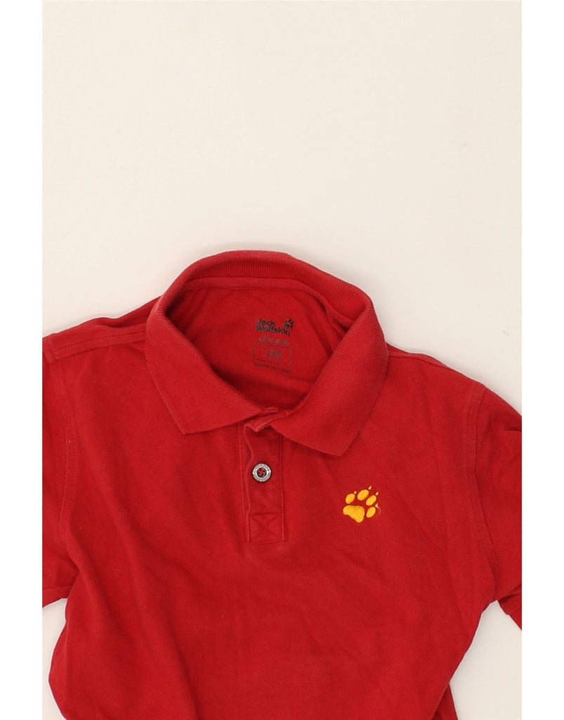 JACK WOLFSKIN Boys Polo Shirt 7-8 Years Red Cotton | Vintage Jack Wolfskin | Thrift | Second-Hand Jack Wolfskin | Used Clothing | Messina Hembry 