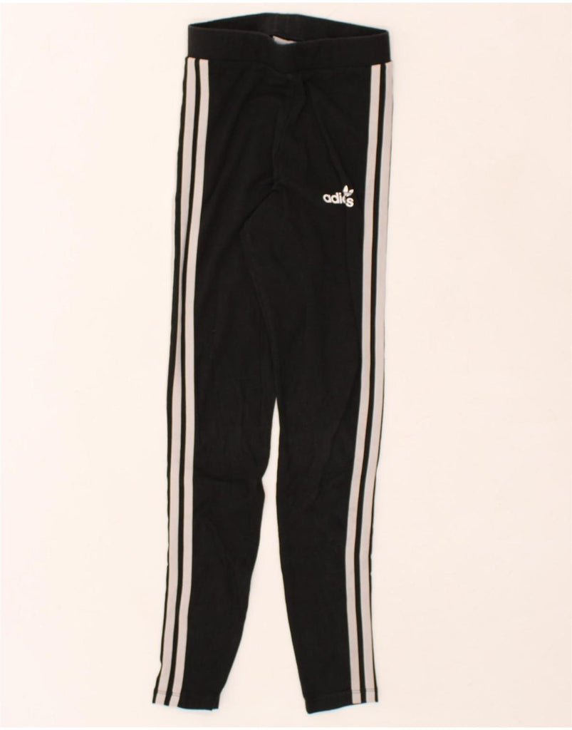 ADIDAS Womens Leggings UK 6 XS Black Cotton | Vintage Adidas | Thrift | Second-Hand Adidas | Used Clothing | Messina Hembry 