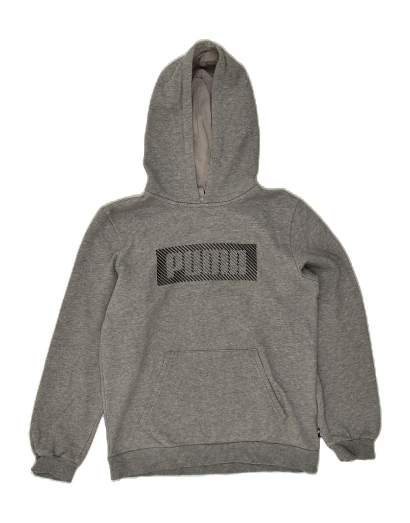 PUMA Boys Graphic Hoodie Jumper 11-12 Years Grey Cotton | Vintage Puma | Thrift | Second-Hand Puma | Used Clothing | Messina Hembry 