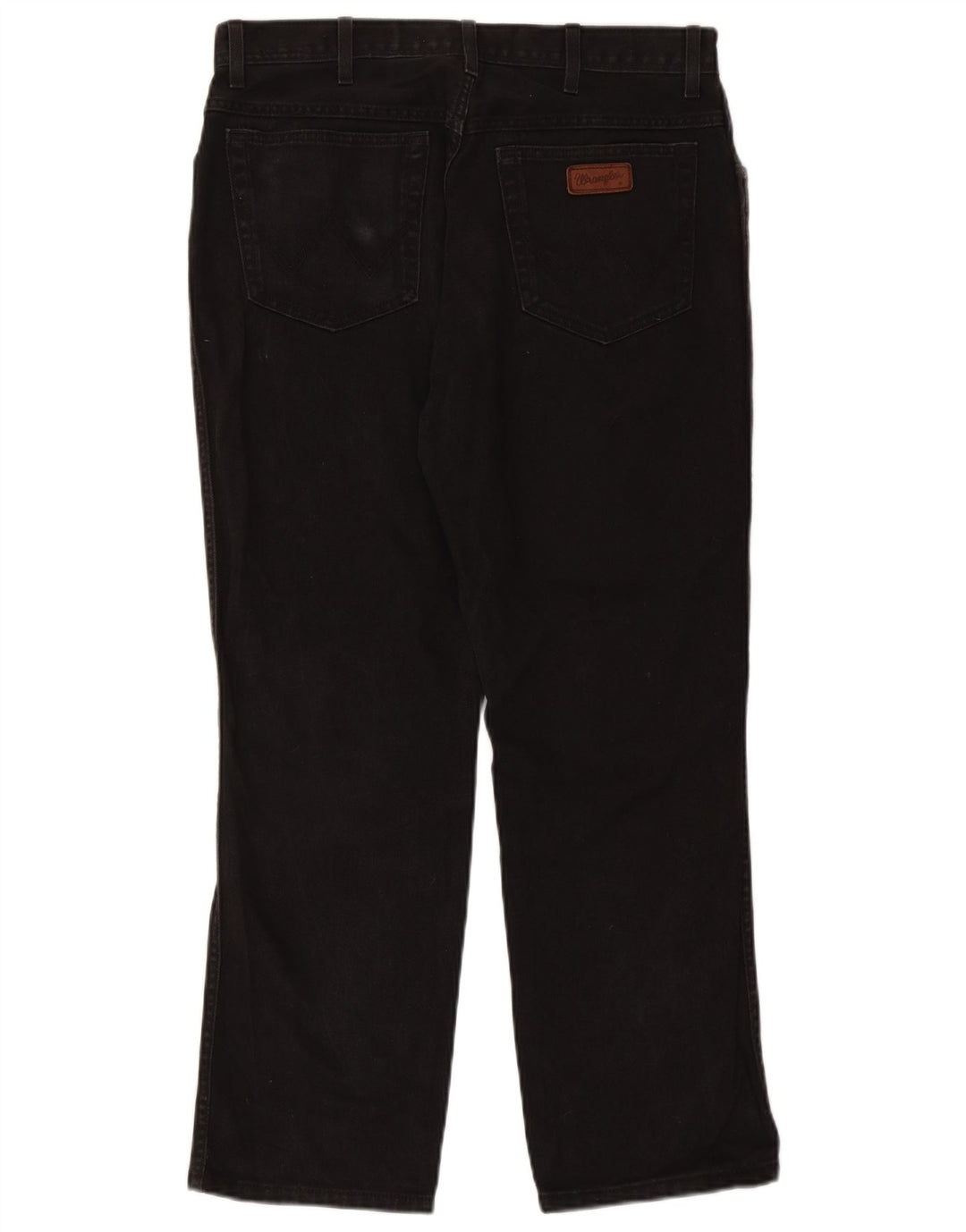 Wrangler Mens Regular Fit Straight Jeans W36 L30 Black Cotton