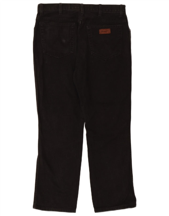 Wrangler Mens Regular Fit Straight Jeans W36 L30 Black Cotton