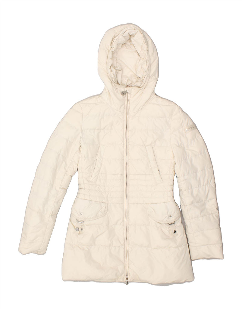 PEUTEREY Girls Hooded Padded Coat 11-12 Years XL Beige Polyamide | Vintage PEUTEREY | Thrift | Second-Hand PEUTEREY | Used Clothing | Messina Hembry 