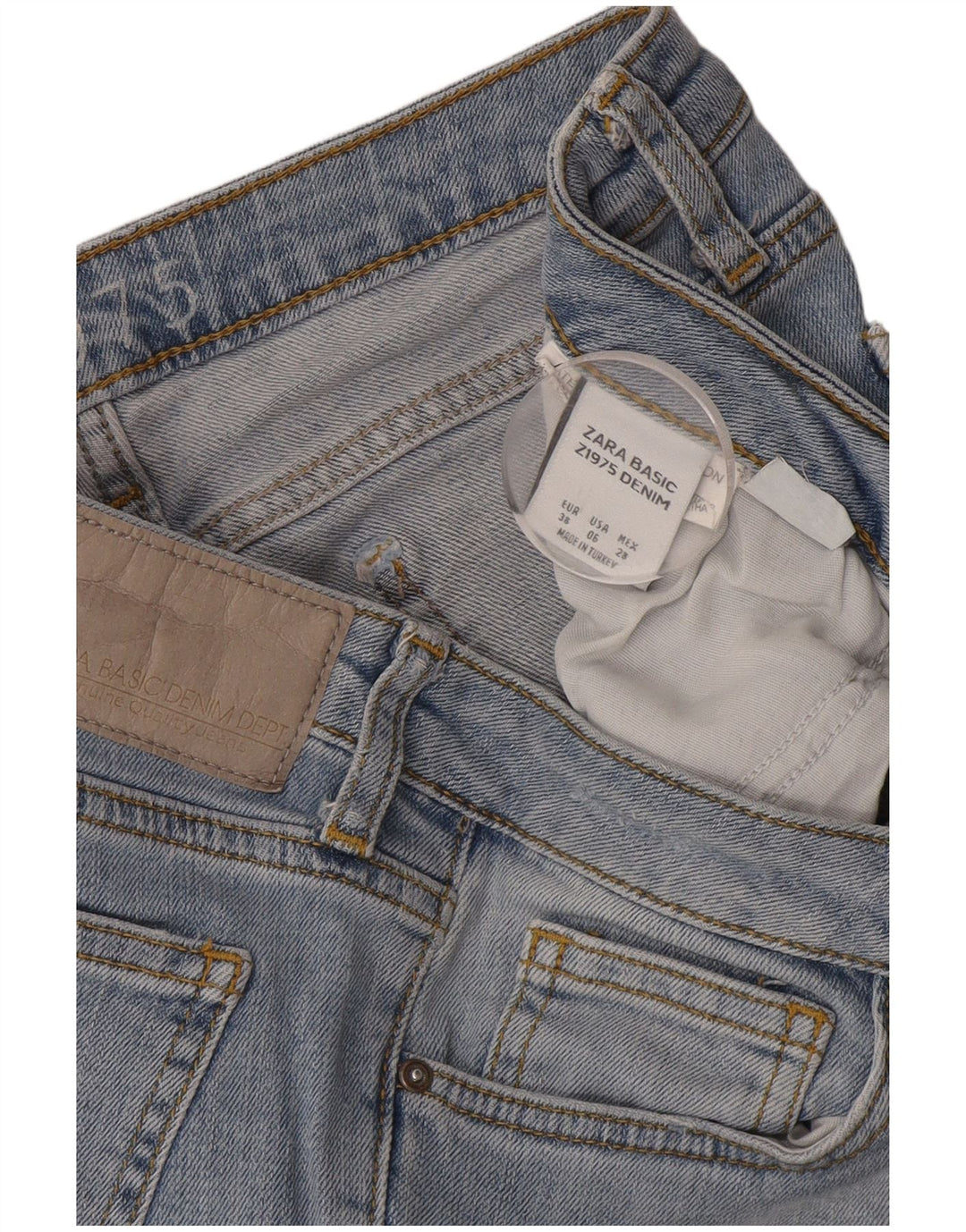 Zara Womens Distressed Slim Jeans EU 38 Small W28 L26 Blue