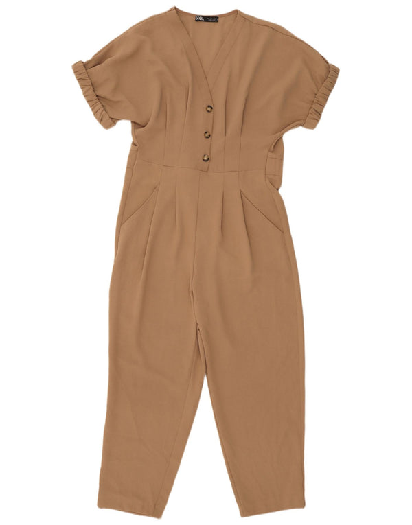 Zara Womens Jumpsuit UK 10 Small Beige