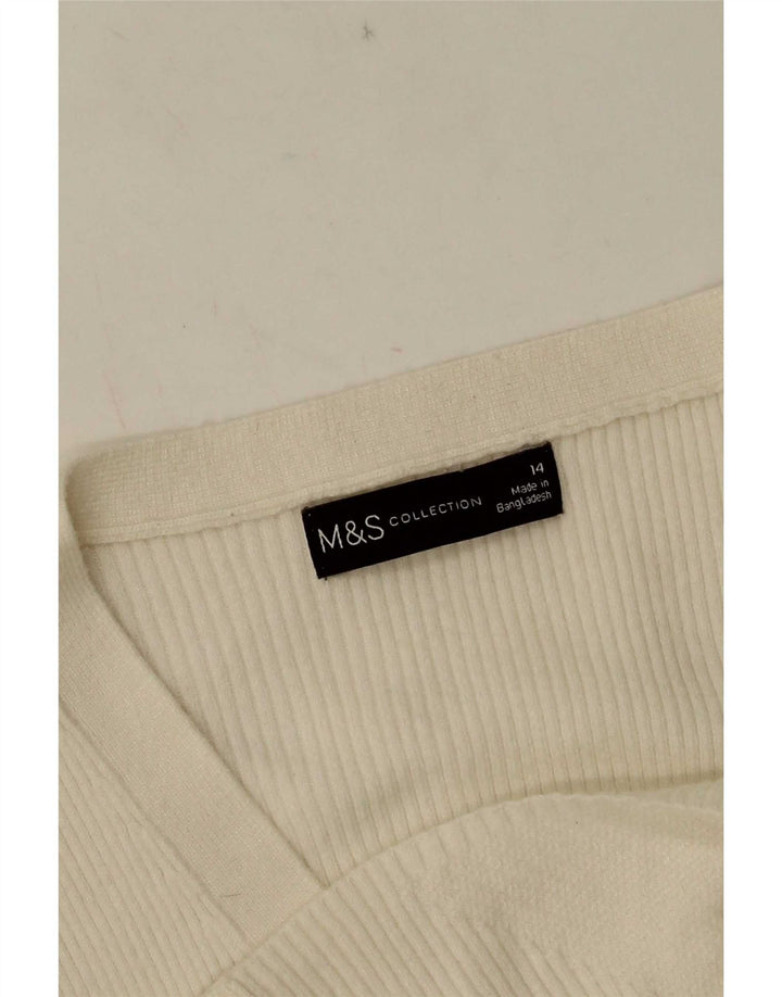Marks & Spencer Womens Cardigan Sweater UK 14 Medium White