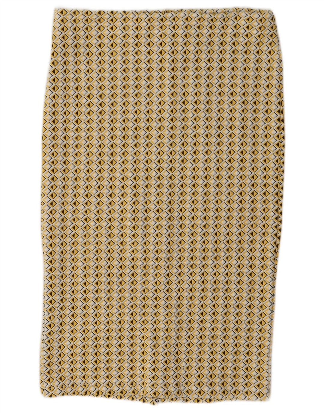 Zara Womens Midi Skirt Medium W28 Yellow Geometric