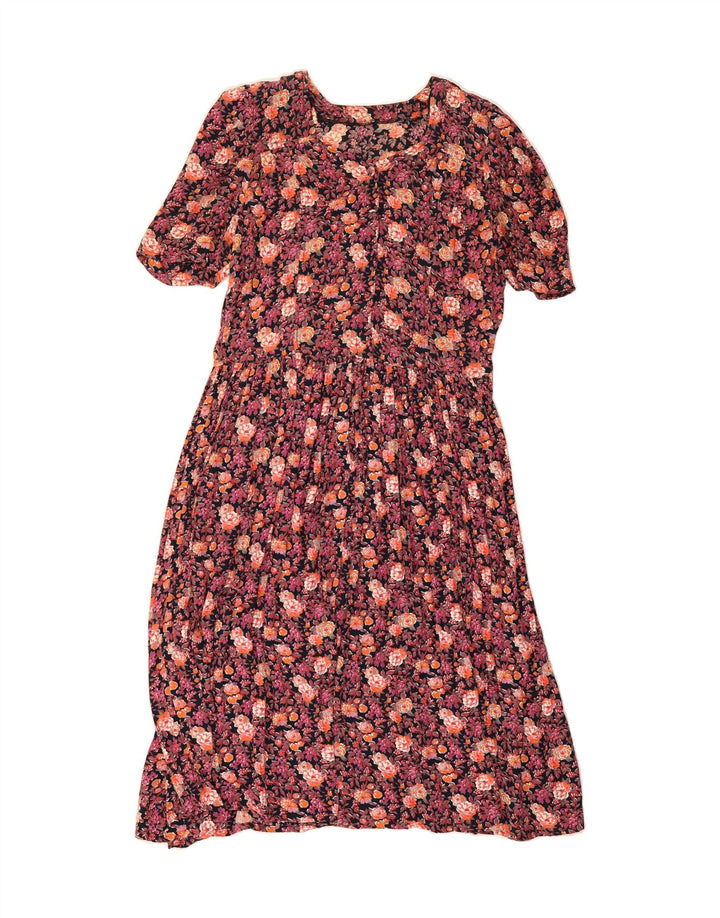 VINTAGE Womens Tea Dress UK 16 Large Multicoloured Floral Vintage Vintage and Second-Hand Vintage from Messina Hembry 