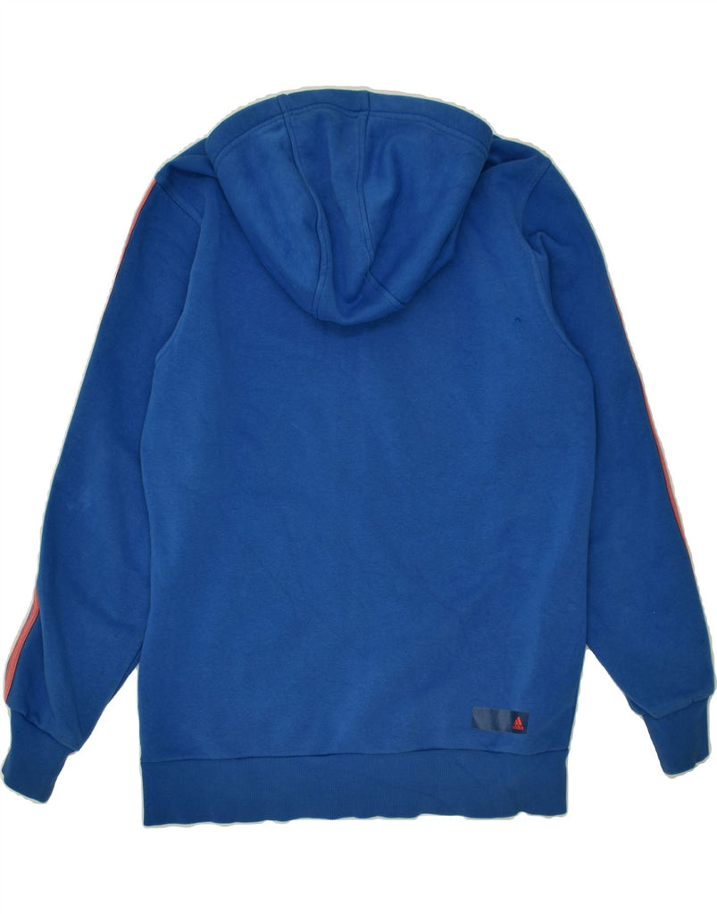 ADIDAS Mens Graphic Zip Hoodie Sweater Medium Blue Cotton | Vintage Adidas | Thrift | Second-Hand Adidas | Used Clothing | Messina Hembry 