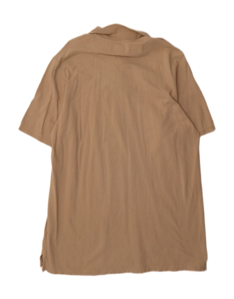 EDDIE BAUER Mens Tall Polo Shirt XL Beige Cotton Vintage Eddie Bauer and Second-Hand Eddie Bauer from Messina Hembry 