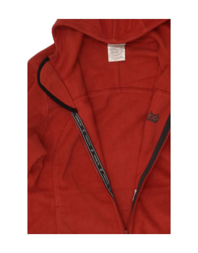 JACK WOLFSKIN Womens Hooded Fleece Jacket UK 14 Medium Red Polyester | Vintage Jack Wolfskin | Thrift | Second-Hand Jack Wolfskin | Used Clothing | Messina Hembry 