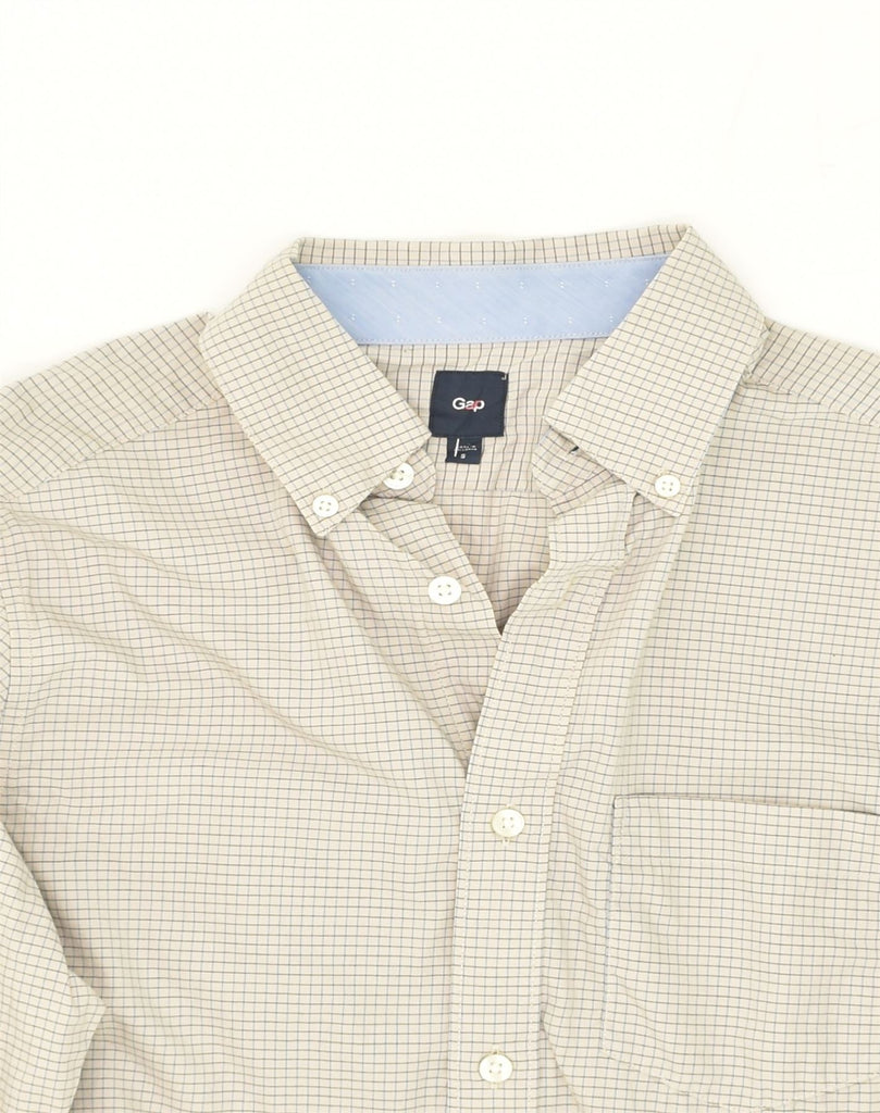 GAP Mens Shirt Small Beige Check Cotton | Vintage Gap | Thrift | Second-Hand Gap | Used Clothing | Messina Hembry 