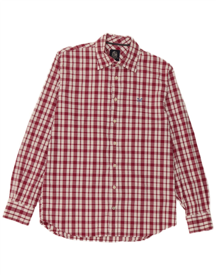 Crew Clothing Mens Classic Fit Shirt Medium Burgundy Check Cotton