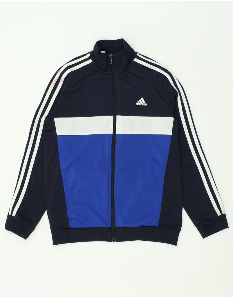 ADIDAS Boys Tracksuit Top Jacket 11-12 Years Navy Blue Colourblock | Vintage Adidas | Thrift | Second-Hand Adidas | Used Clothing | Messina Hembry 