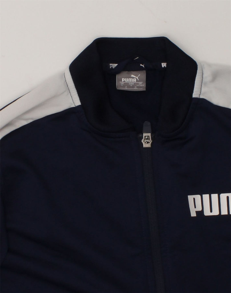 PUMA Boys Tracksuit Top Jacket 11-12 Years Navy Blue Polyester | Vintage Puma | Thrift | Second-Hand Puma | Used Clothing | Messina Hembry 