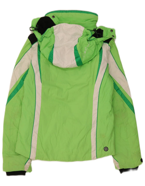 Colmar Womens Hooded Oversized Ski Jacket IT 40 XS Green Colourblock