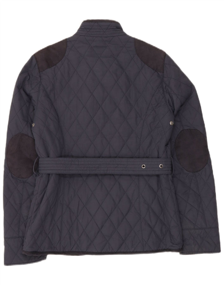 CREW CLOTHING Womens Tailored Fit Quilted Jacket UK 8 Small Navy Blue