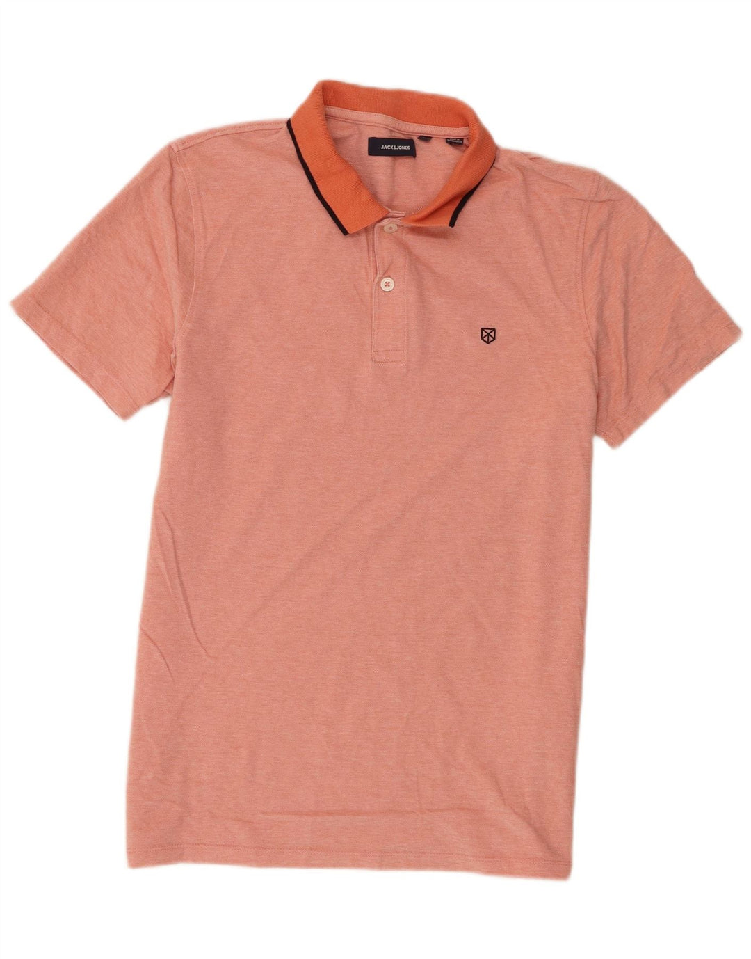 Jack & Jones Mens Polo Shirt Large Orange Cotton