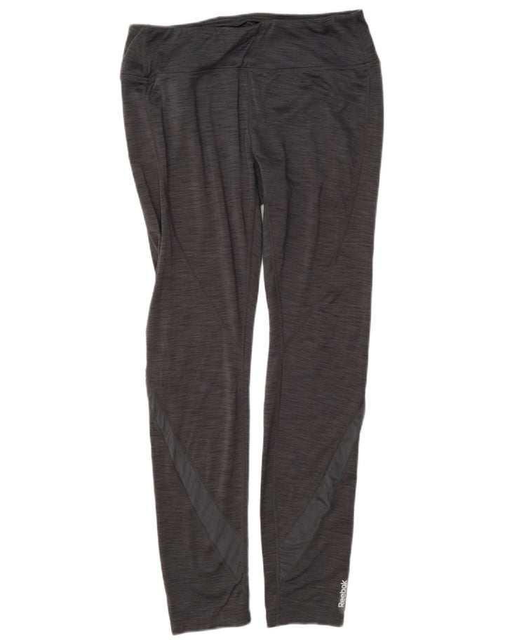 Reebok Womens Leggings UK 12 Medium Grey Flecked Polyester